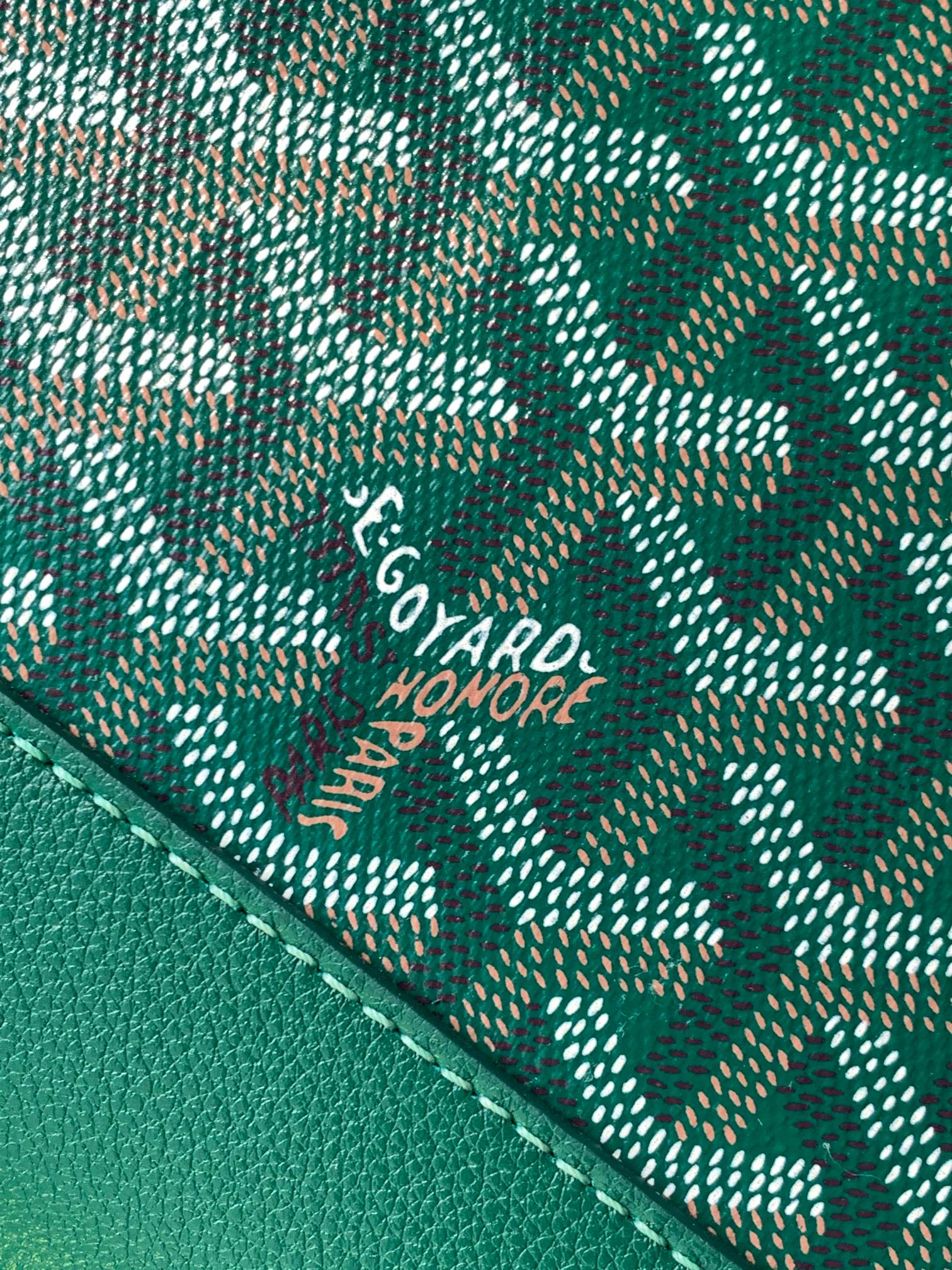 Goyard Cisalpin Document Case 39 Cm Green Goyardine Canvas And Calfskin