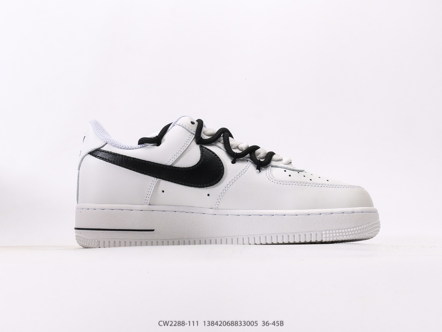 Nike Air Force 1 Low White Black Lace Swap