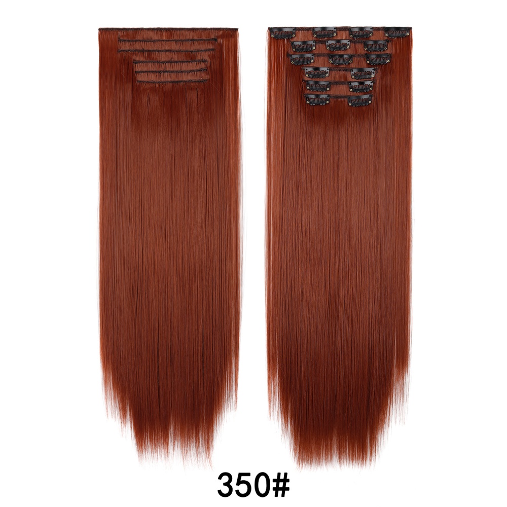 Long hairpiece straight hair 6pcs set for women