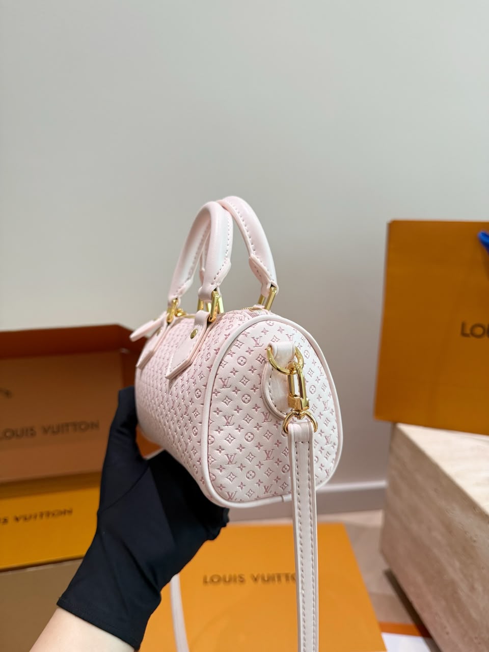Louis Vuitton Nano Speedy Bag Light Bliss Cream 16cm M29414