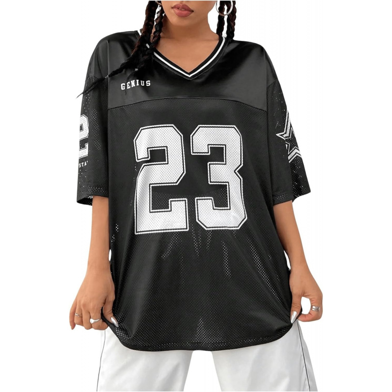 Jersey Shirts for Women Y2K Graphic Tees Oversized