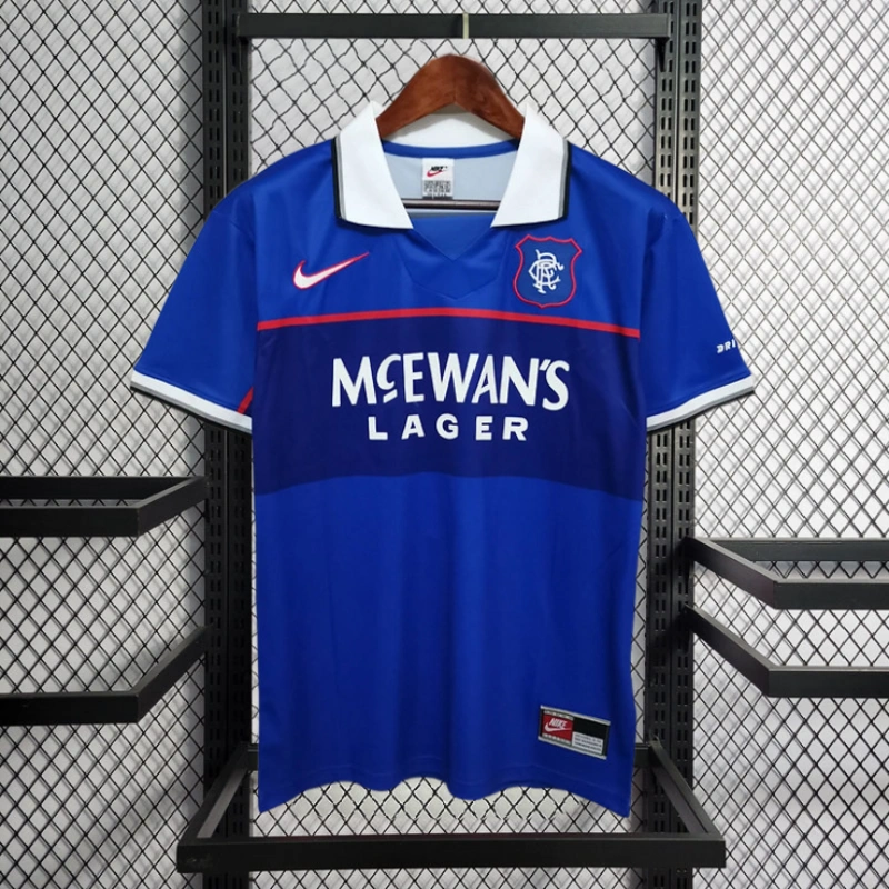Retro 1997-99 Glasgow Rangers Home football jersey Retro