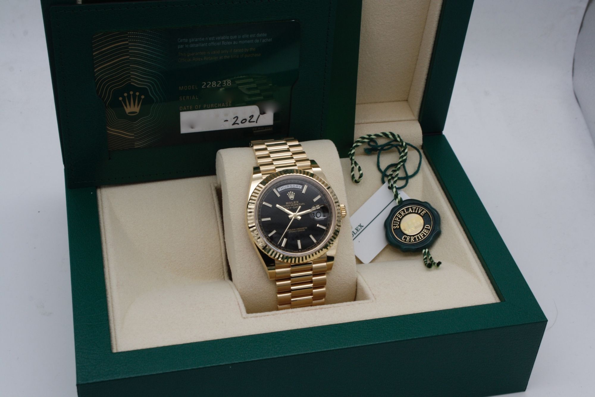 Rolex Day-Date 40 mm Black Dial 228238