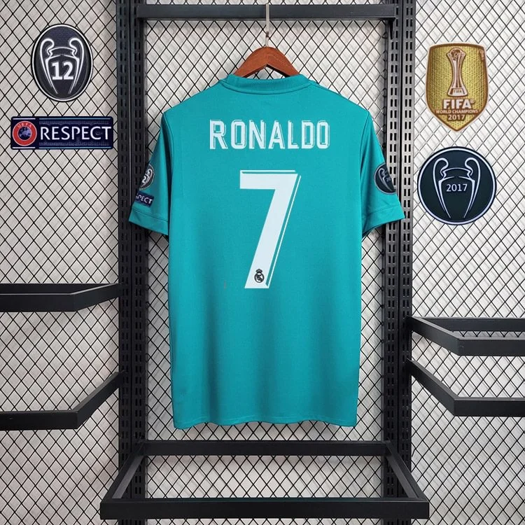 Retro 2017-18 Real Madrid Second Passenger RONALDO Benzema BALE Sergio Ramos ISCO KROOS MODRIC Football jersey retro