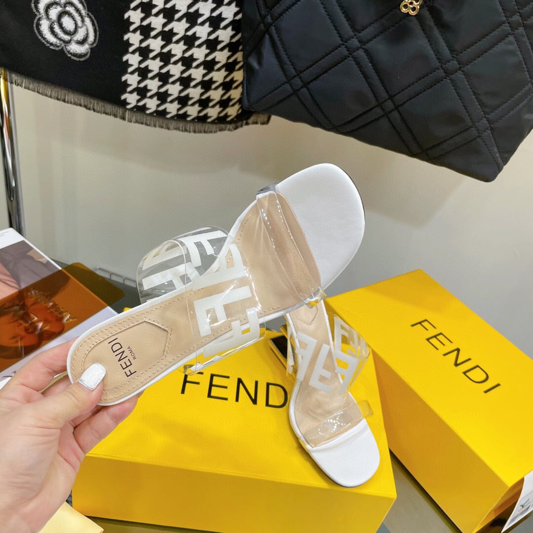 Fendi First Ff Transparent Plastic Handle White