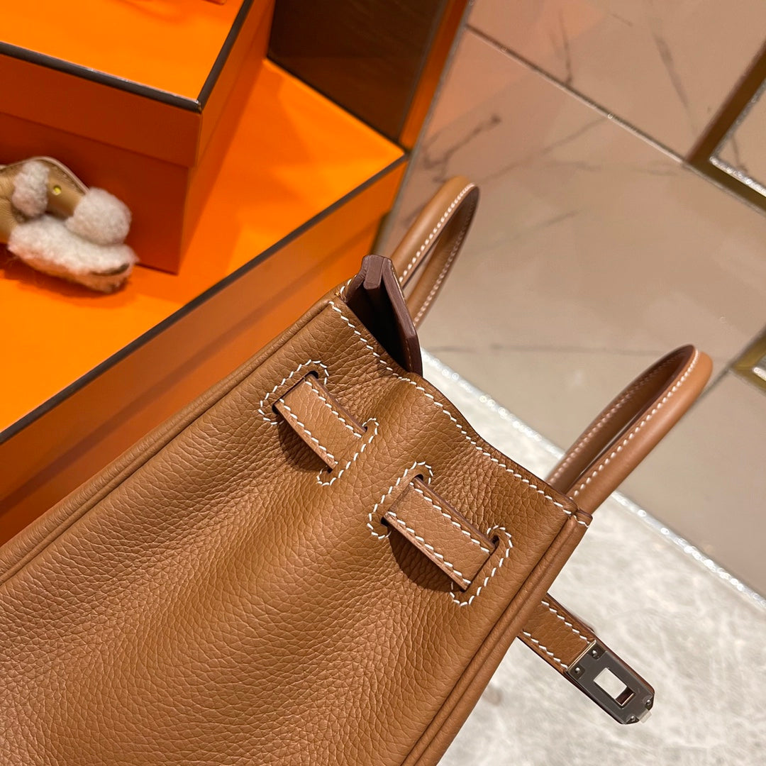 Hermes Birkin 25Cm Gold Togo Leather Silver Hardware