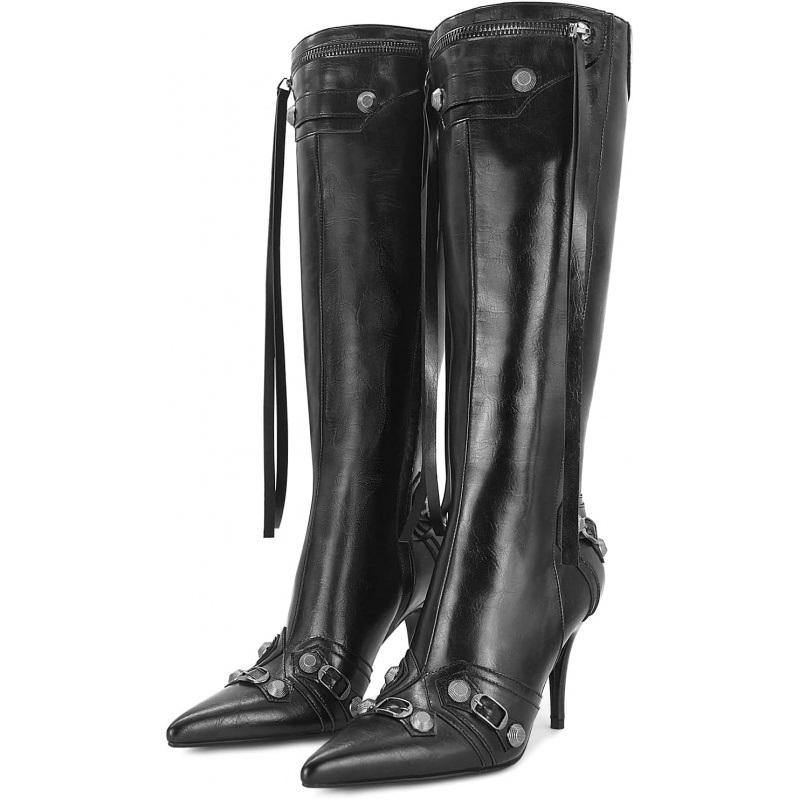 Women's Stiletto Black Knee High Boots