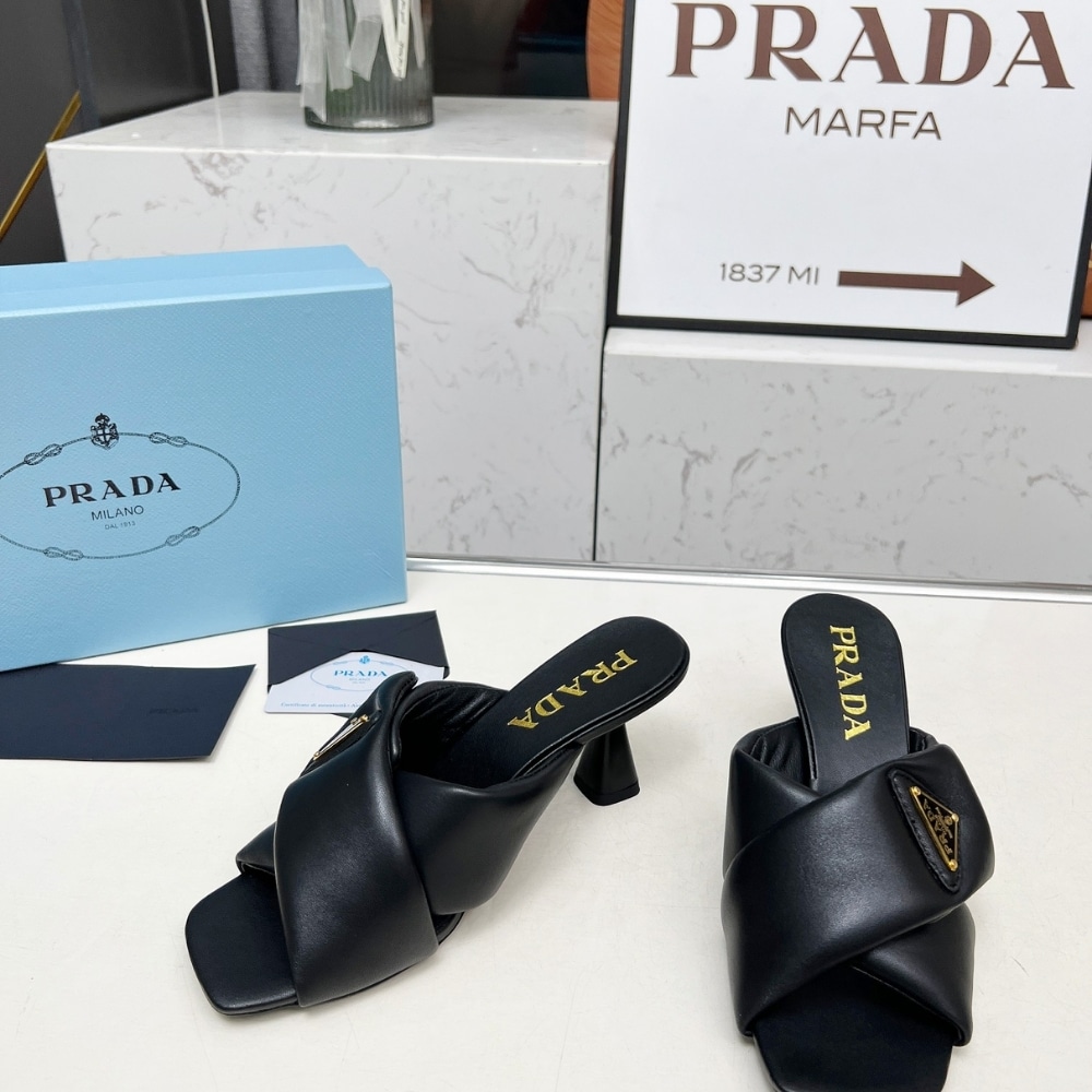 Prada Padded Nappa Sandals Black 1Xx754 2Dl8 F0002 F 065