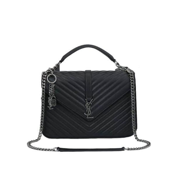 Saint Laurent College Large Chain Bag Black 32Cm