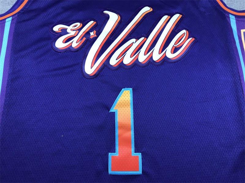 Men's Jersey 2024 Season Suns #1 Purple City Edition BOOKER