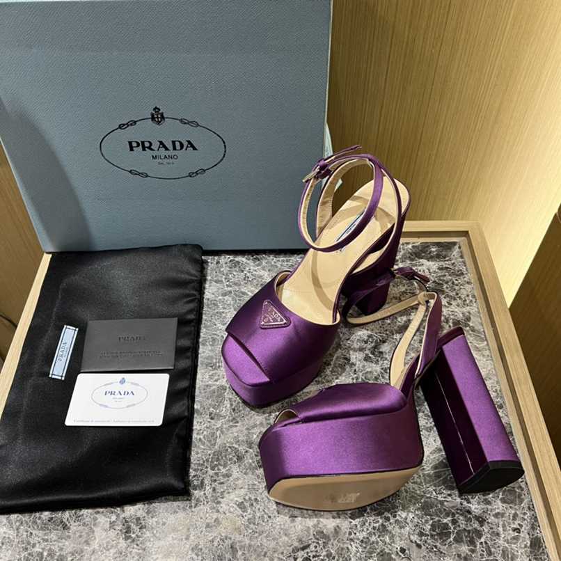 Prada High-Heeled Satin Sandals Violet 1Xp48B049F0030F135