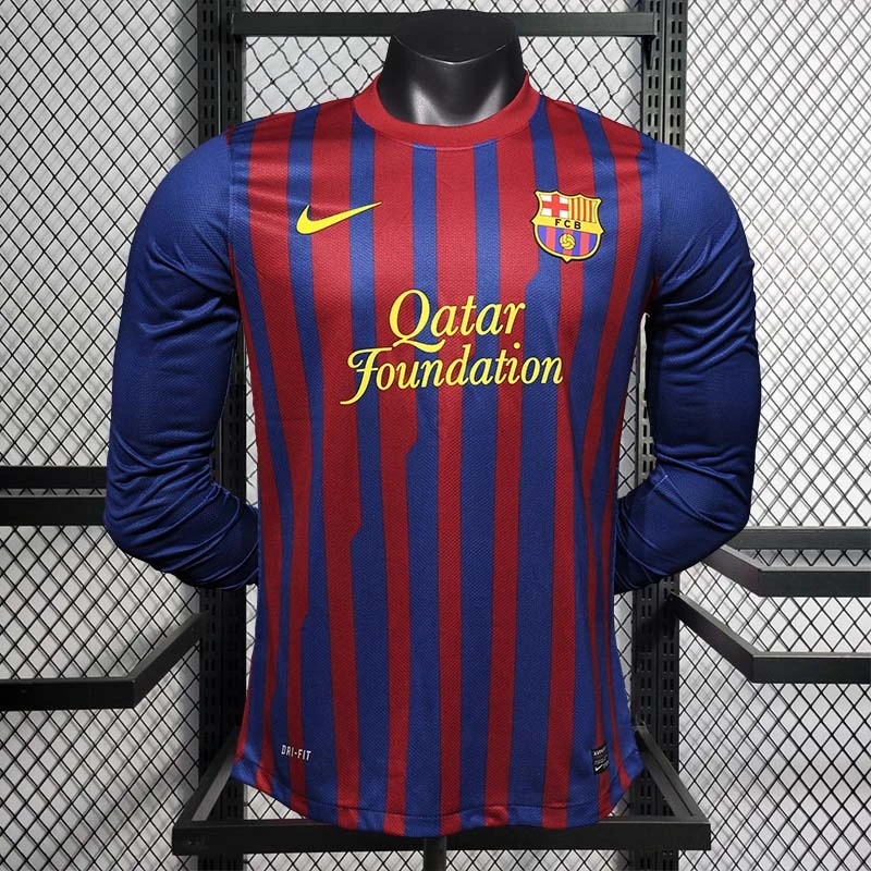 Retro Player 2011-12 Barcelona Home Long sleeves MESSI PIQUE XAVI A.INISTA PUYOL Football jersey retro