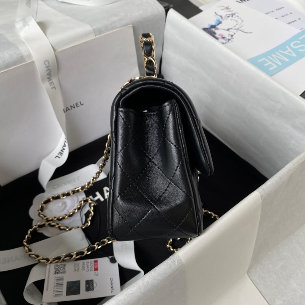 Chanel Mini Flap Bag With Metal Top Handle