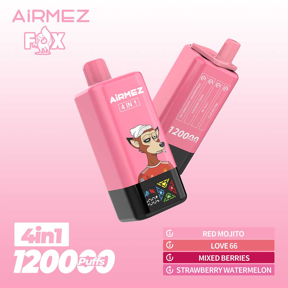Airmez Fox 120 000 Zaciągnięć, 4 Smaki w Jednym – Jednorazowy e-papieros 120k