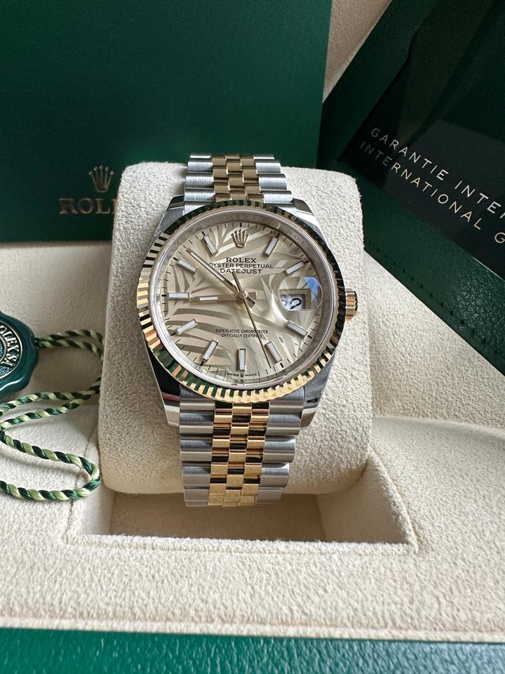 [SUPER CLONE] Rolex Datejust 31mm Palm Motif Silver Dial 126233
