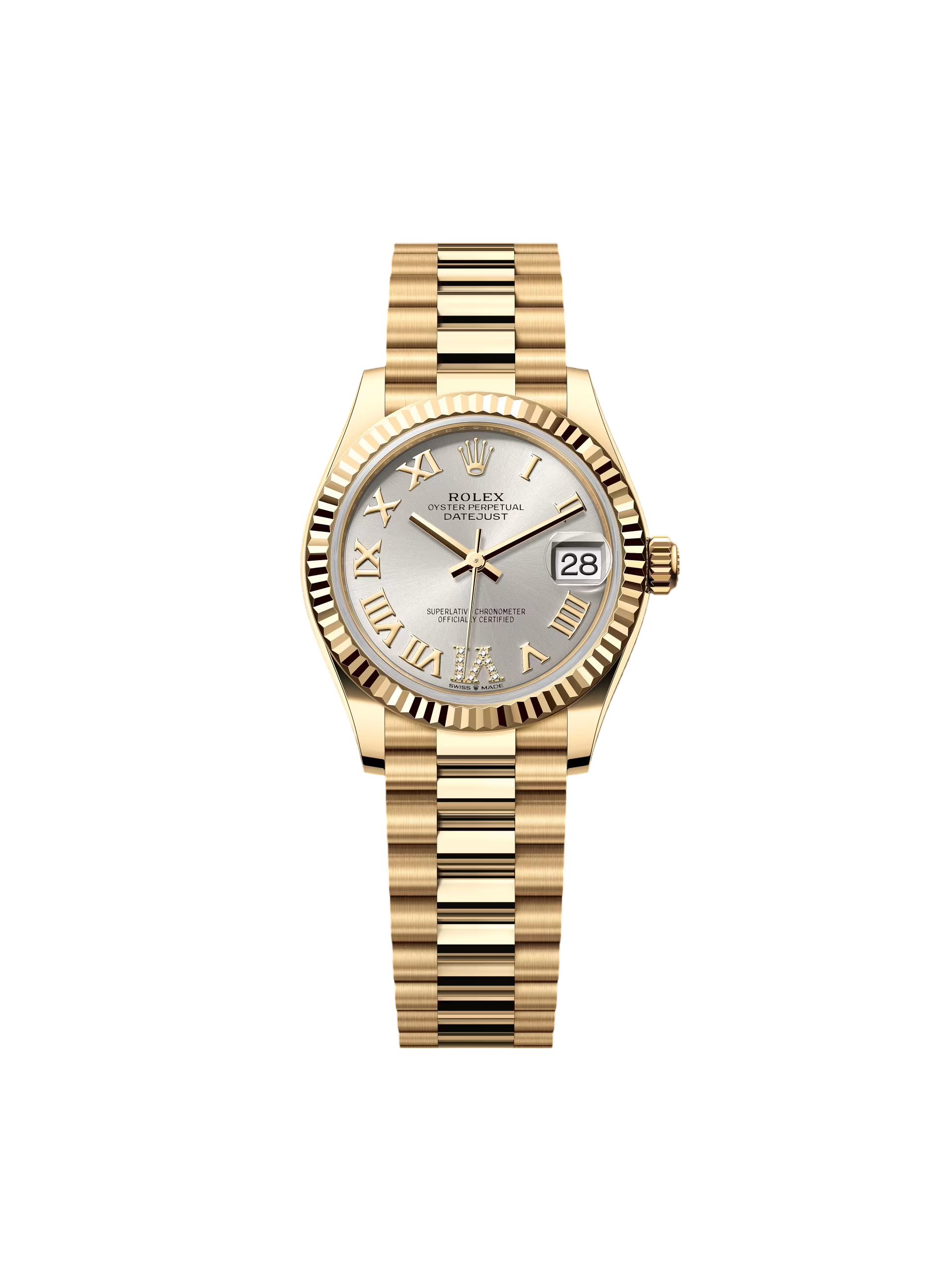 Rolex Datejust m278278-0028 Silver 31mm Dial President Bracelet Watch
