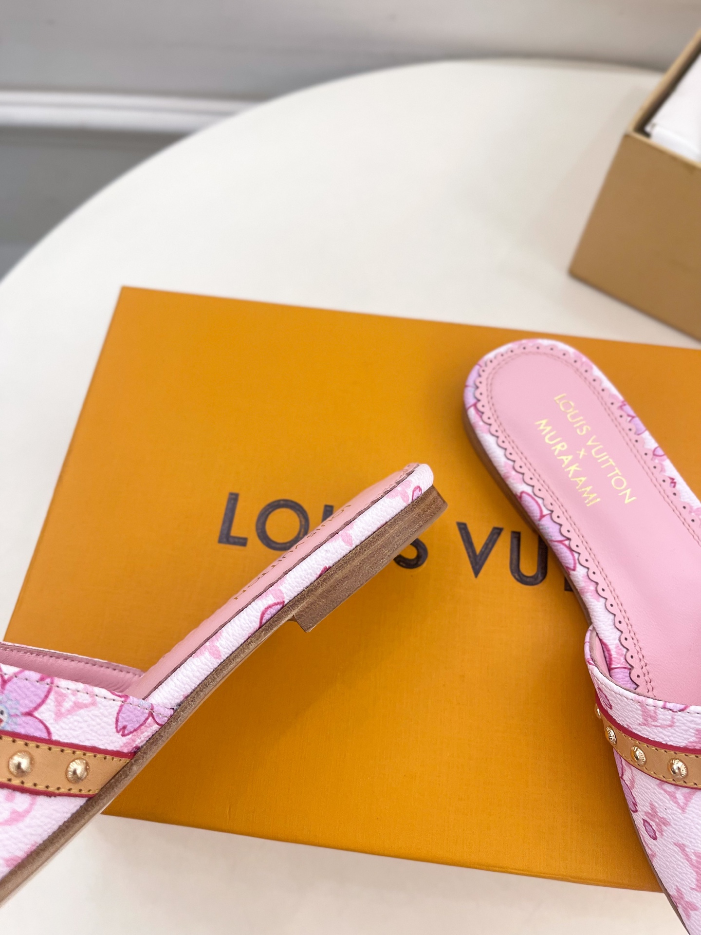 Louis Vuitton x Takashi Murakami Cherry Blossom Flat Slide Sandal
