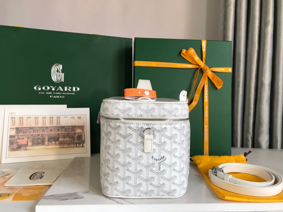Goyard Muse Vanity Case 20 Cm White Goyardine Canvas