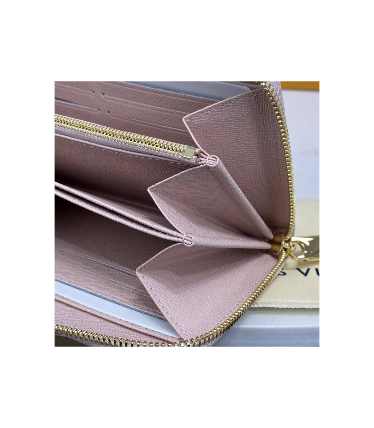 Louis Vuitton Damier Azur Zippy Wallet Pink