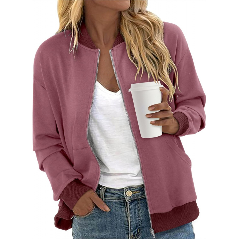Women's Zip Up Jacket Casual Long Sleeve