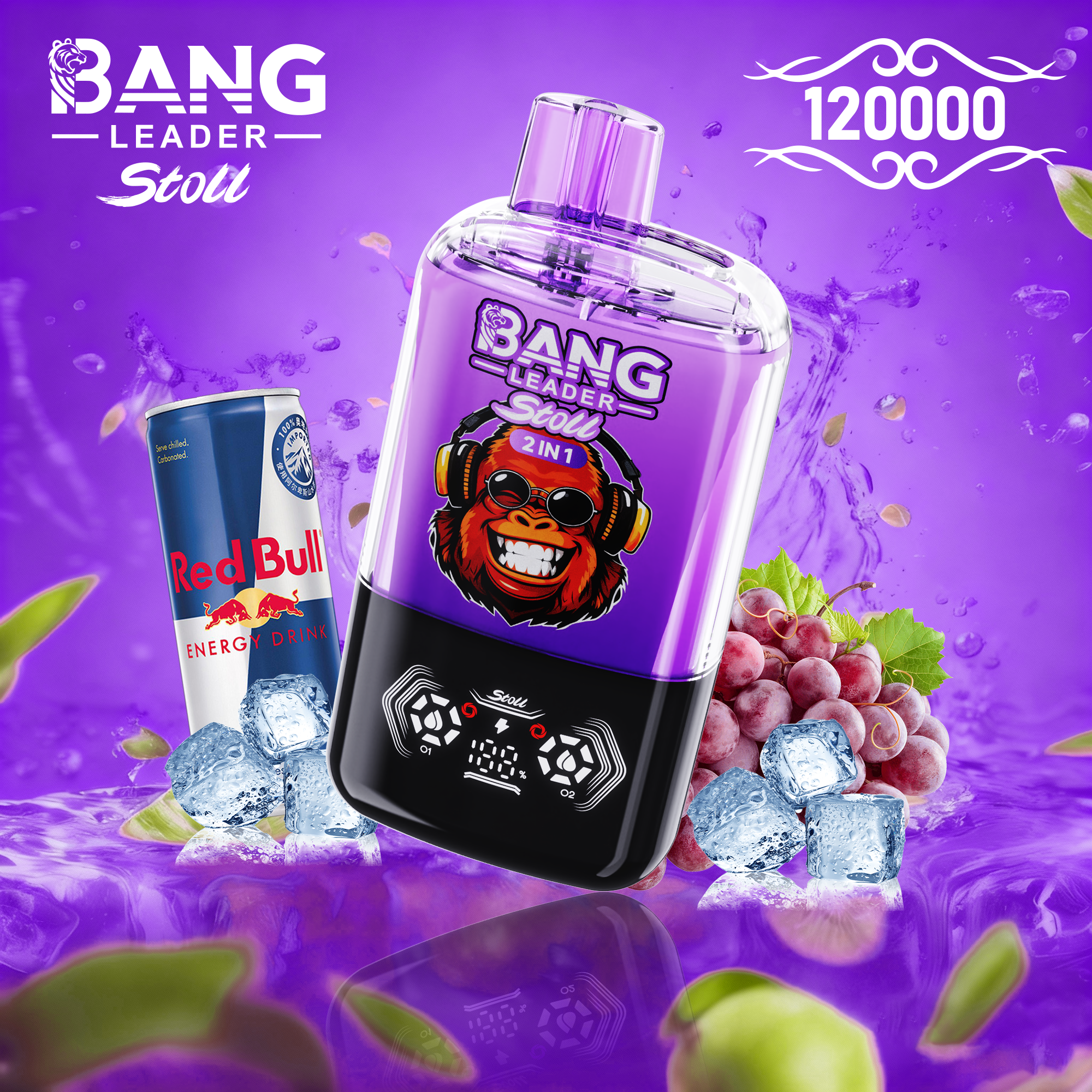 Bang Leader Stoll 120K Puffs 2-in-1 Prefilled Vape | Dual Flavor,  Rechargeable