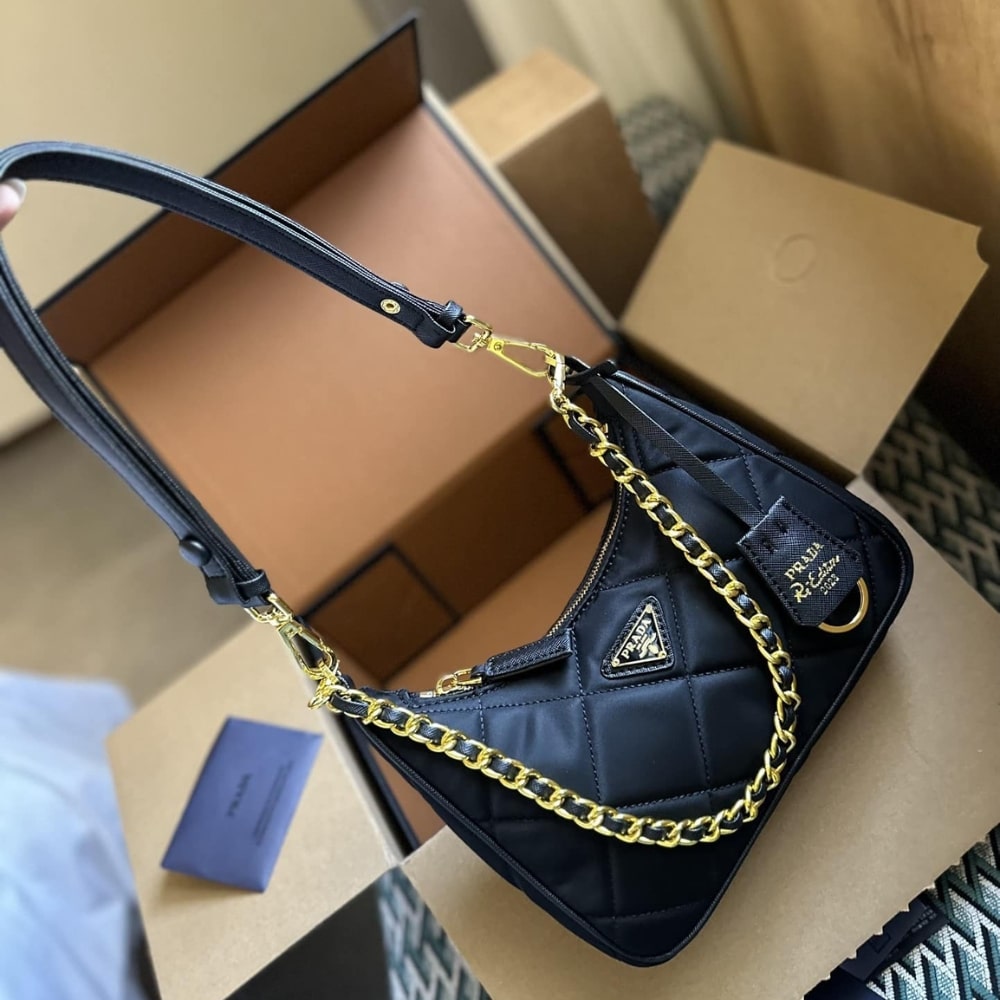 Prada Re Edition 1995 Chaîne Re Nylon Mini Bag Black 22Cm 1Bc204 2Aos F0002 V Qoo