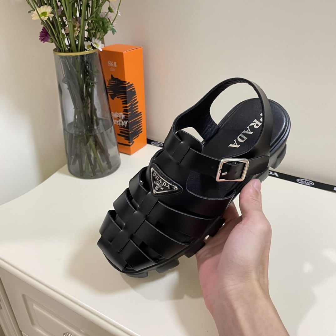 Prada Monolith Foam Rubber Sandals Black 1X853M 3Lkk F0002 F 055