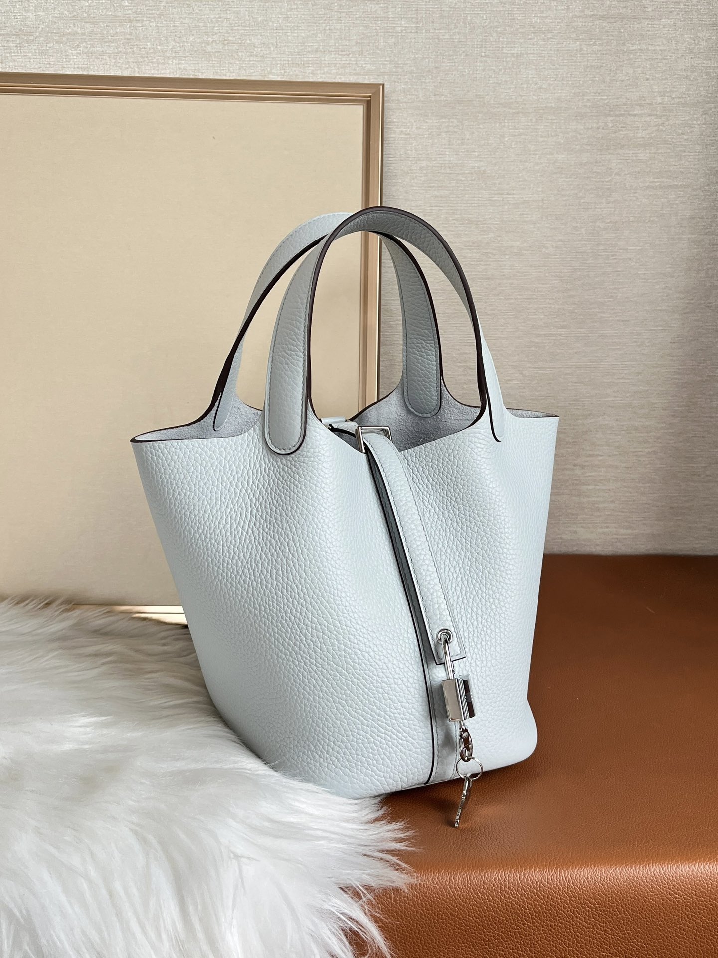 Hermes Picotin Lock 18Cm Gris Pale