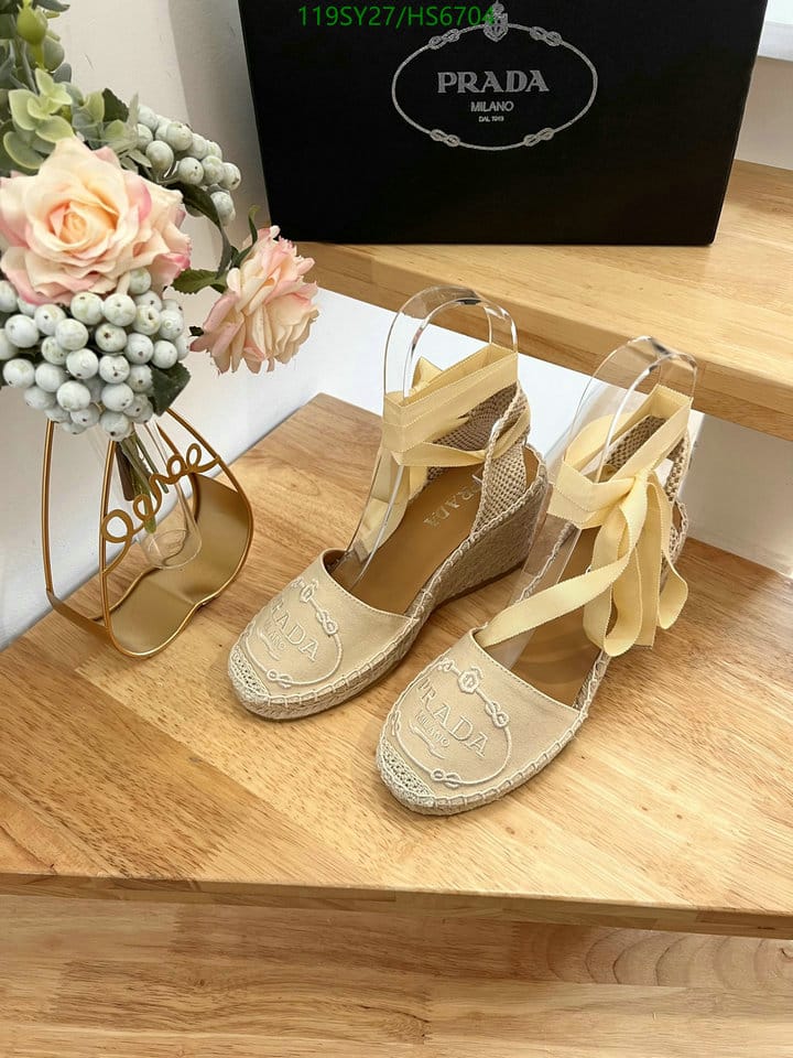 Prada Linen Espadrille Wedge Sandals Beige