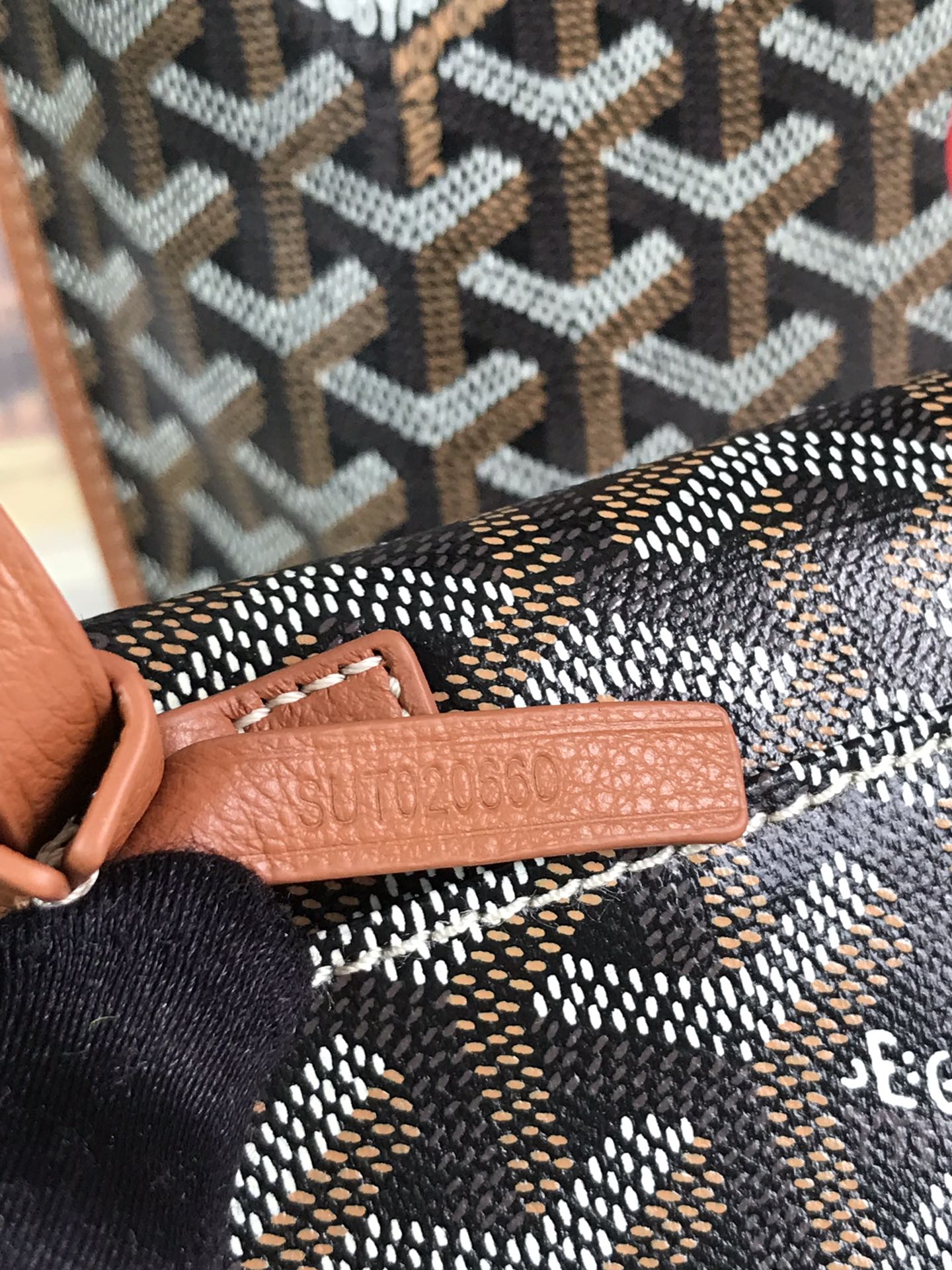 Goyard Anjou Mini Bag 20 Cm Tan Calfskin And Black Goyardine Canvas