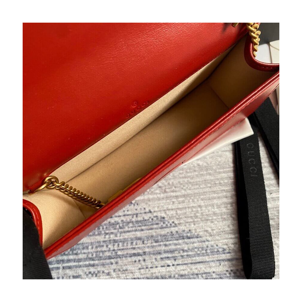 Gucci GG Marmont Mini Bag In Red Leather
