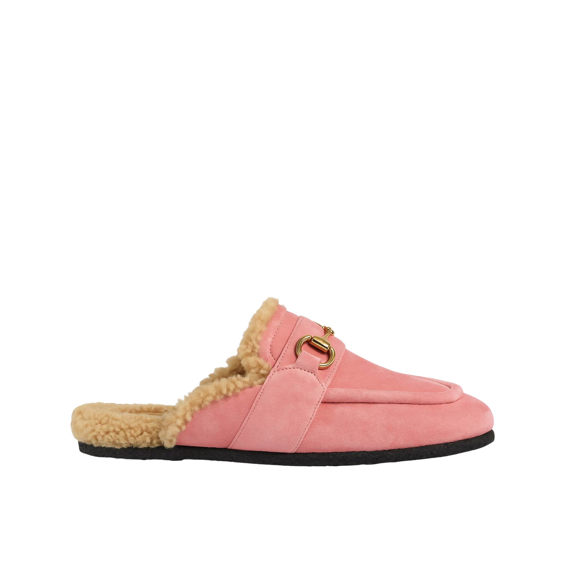 Gucci Women’S Mule With Horsebit Suede Leather Pink