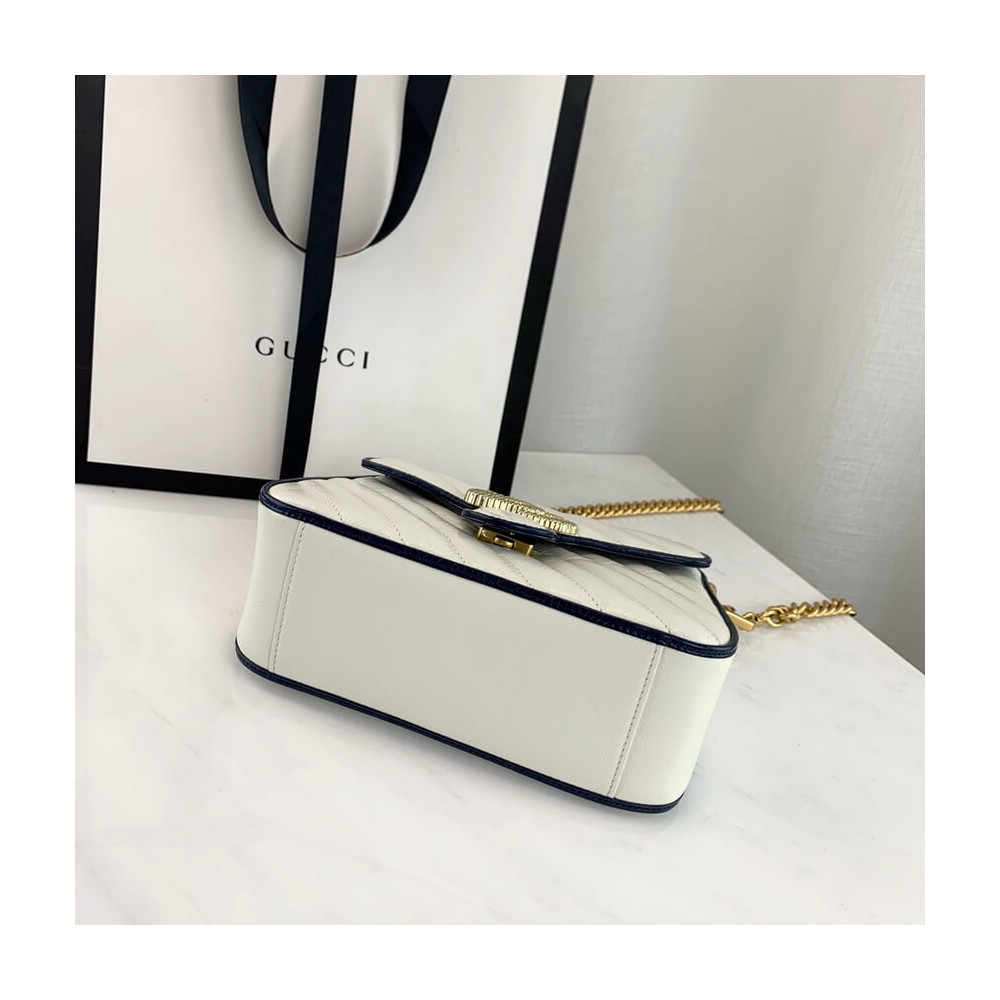 Gucci GG Marmont Mini Top Handle Bag White