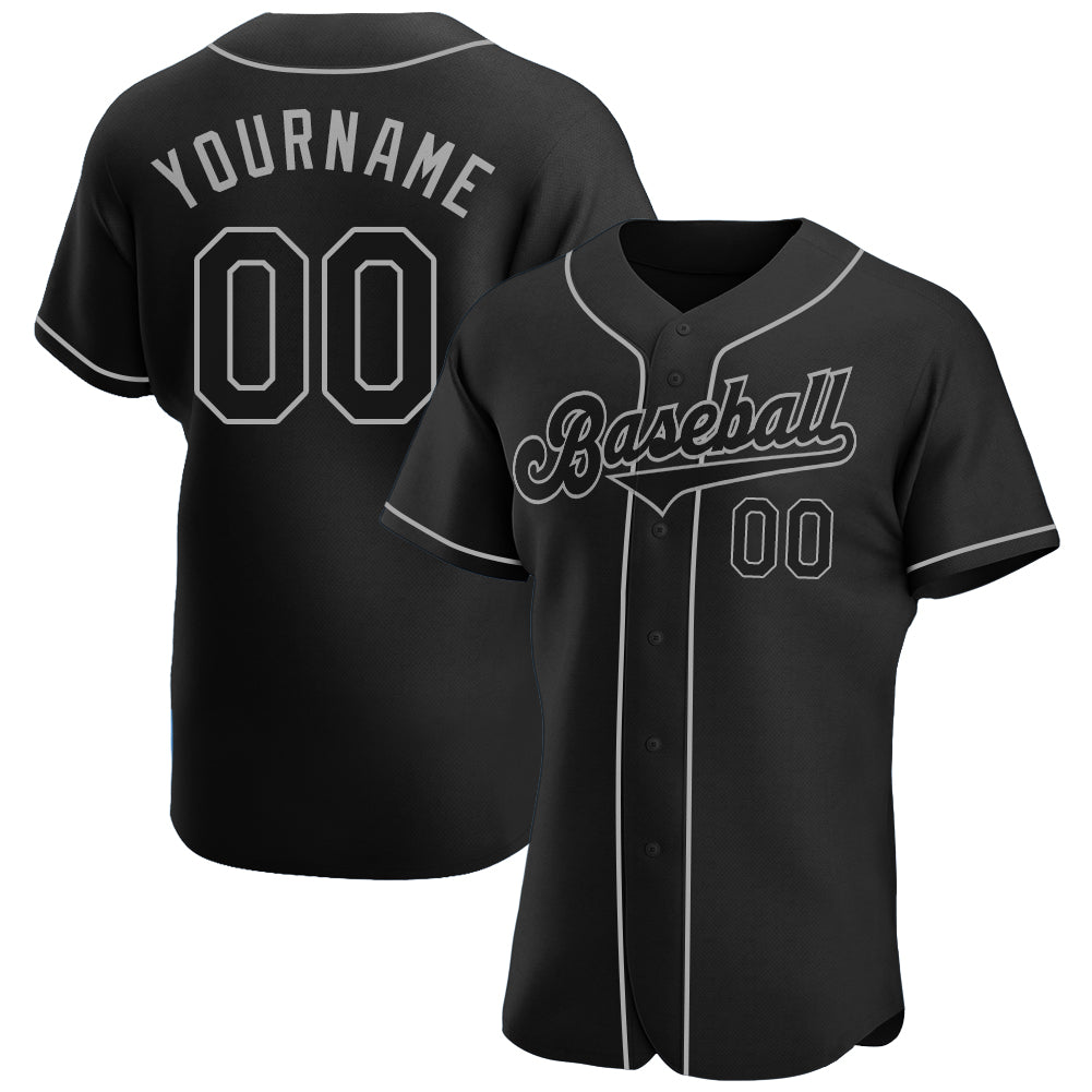 Custom Black-Gray  Baseball Jersey