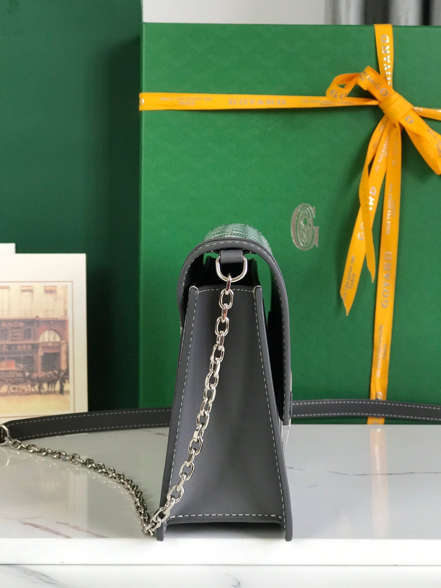 Goyard Duchesse Marie-Caroline Bag 25cm Gray Goyardine Canvas And Smooth Calfskin
