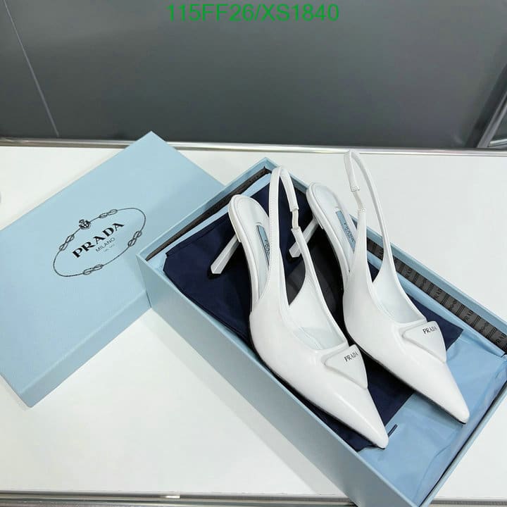Prada Brushed Leather Slingback Pumps White 1I901M055F0009F075
