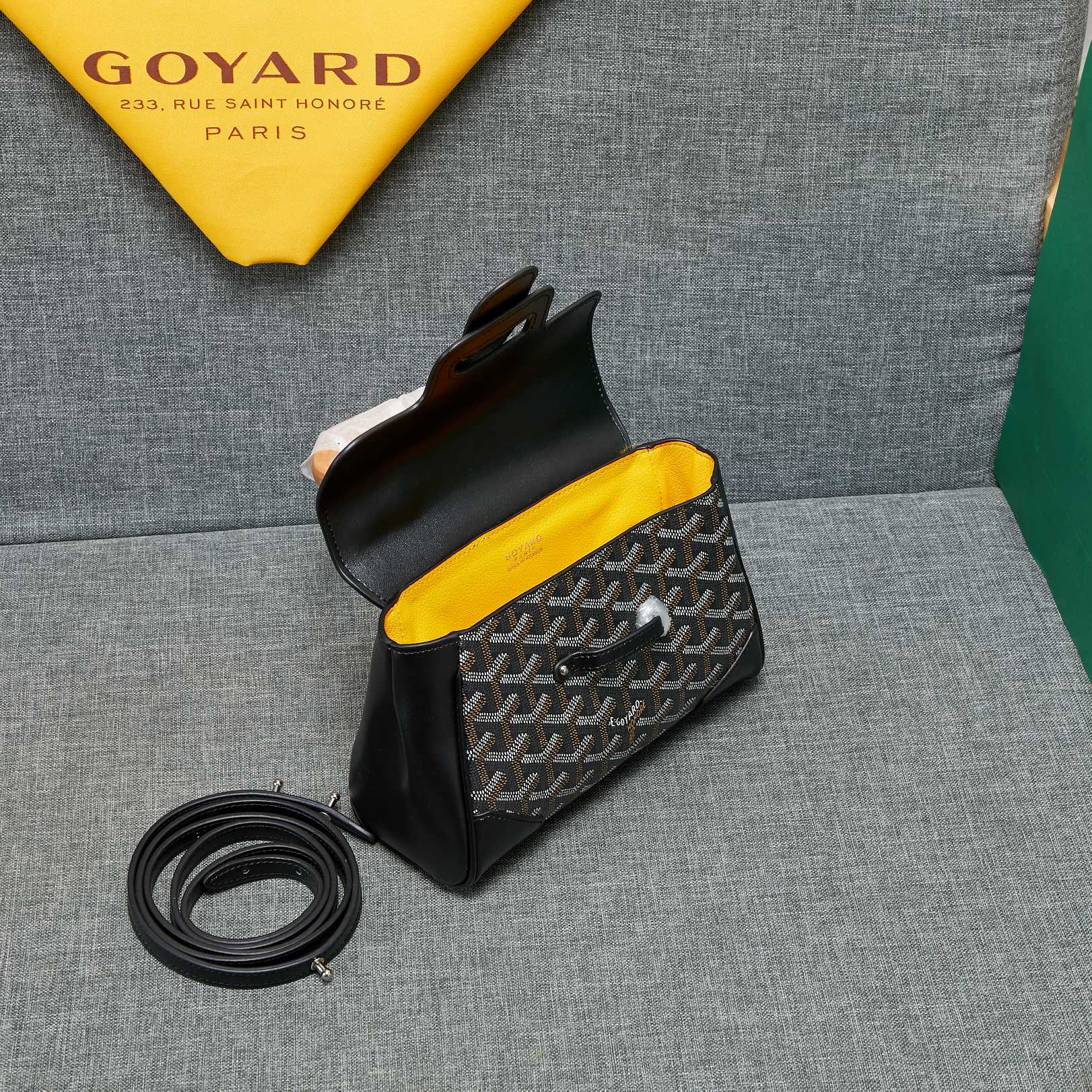 Goyard Saigon Souple Mini Bag Black Canvas 20cm