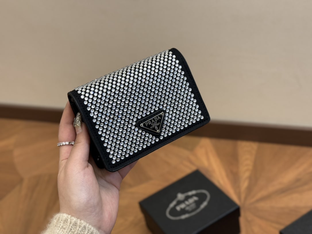 Prada Cardholder With Shoulder Strap And Crystals 13Cm 1Mr024 2Awl F0T7O