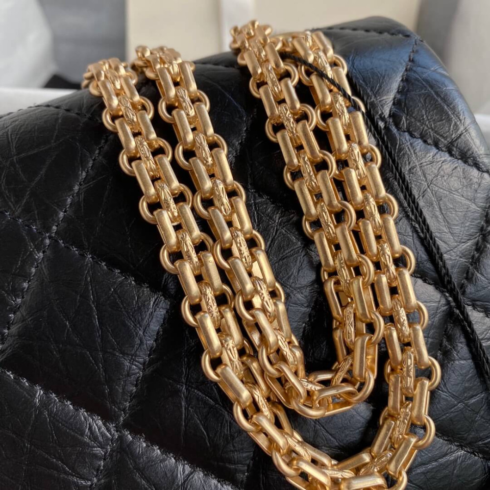 Chanel 2.55 Reissue 227 Aged Calf Black Flap Bag 28cm
