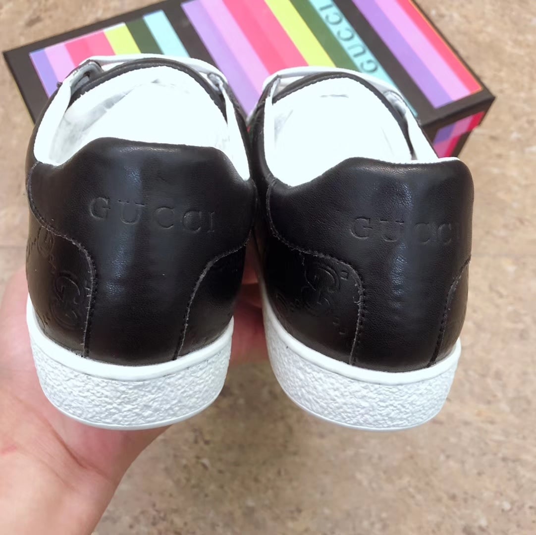 Gucci Ace Black Logo Sneaker 386750 Cwcg0 1070