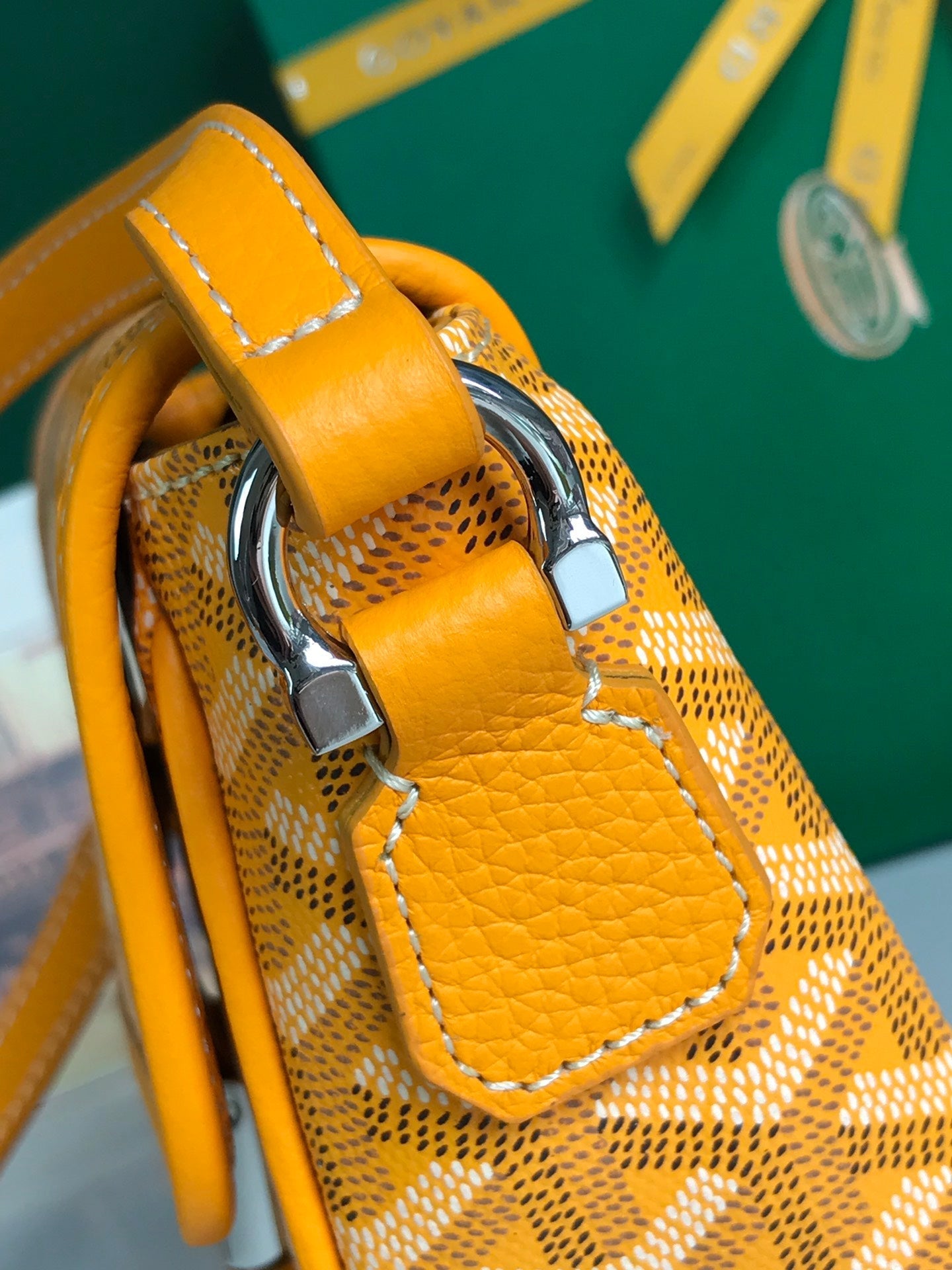 Goyard Grand Bleu 16cm Yellow Goyardine Canvas And Lambskin
