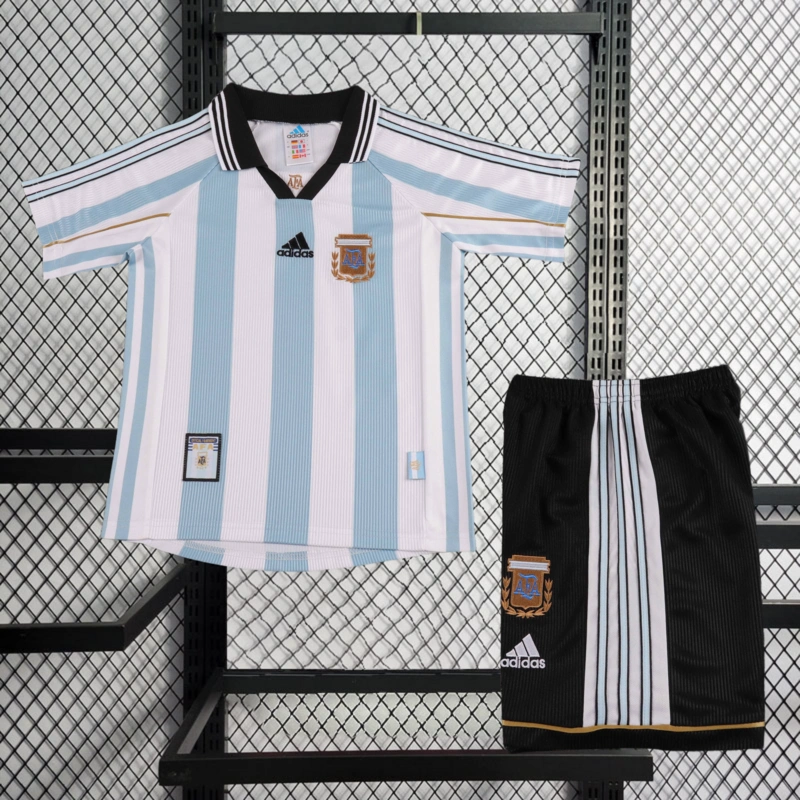 Retro kids 1998 KIDS Argentina Home Football jersey retro