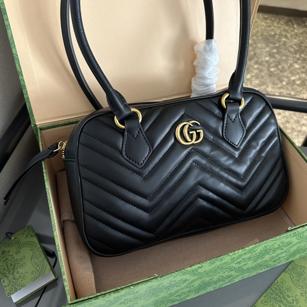 Gucci Marmont Small Top Handle Bag Black 25Cm 795199 Aabzb 1000