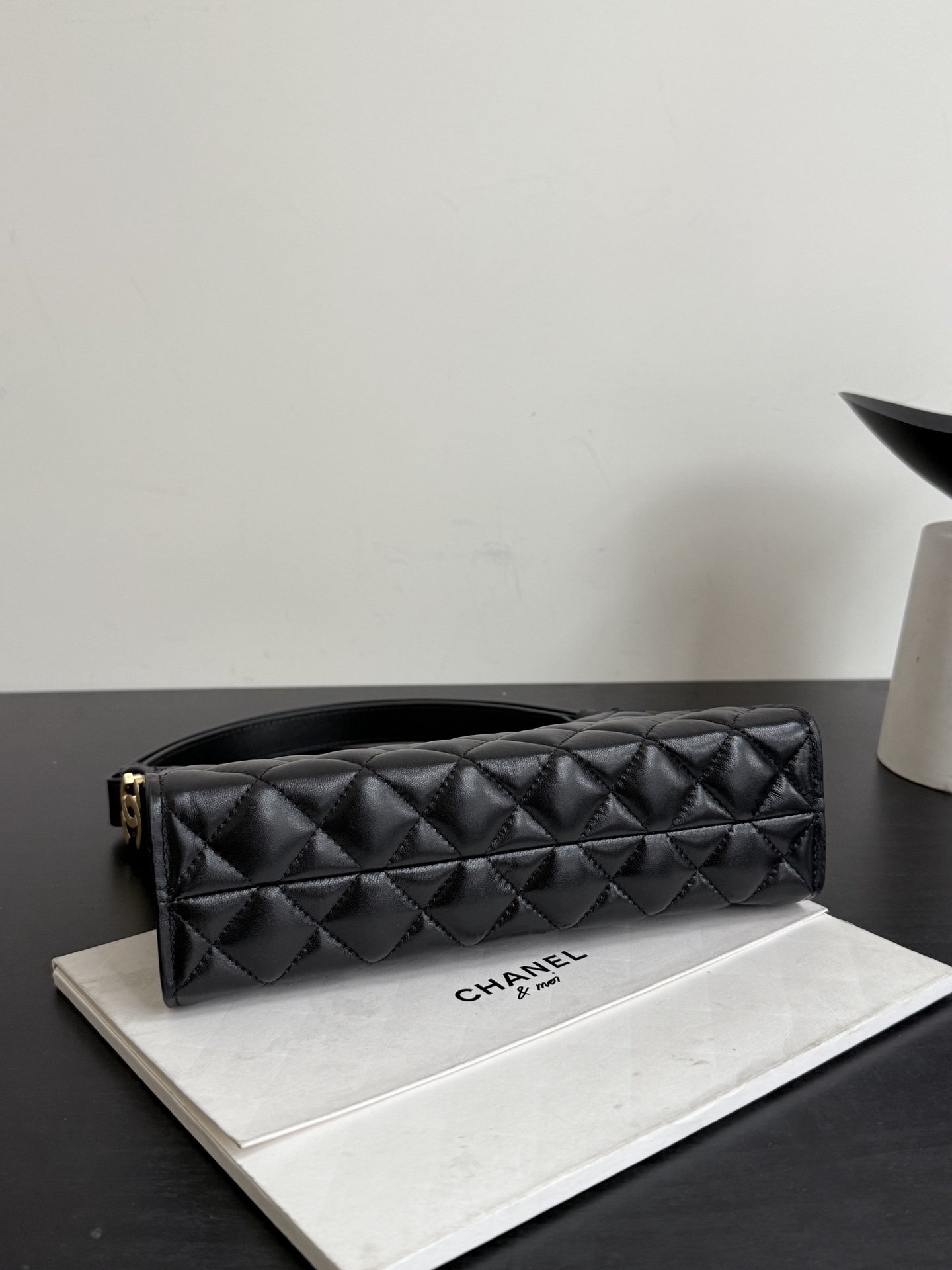 31 Bag Medium in Black Quilted Lambskin with Gold-Tone Hardware
