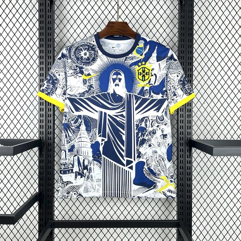 2025-26 Brazil season blue and white jersey Football jersey