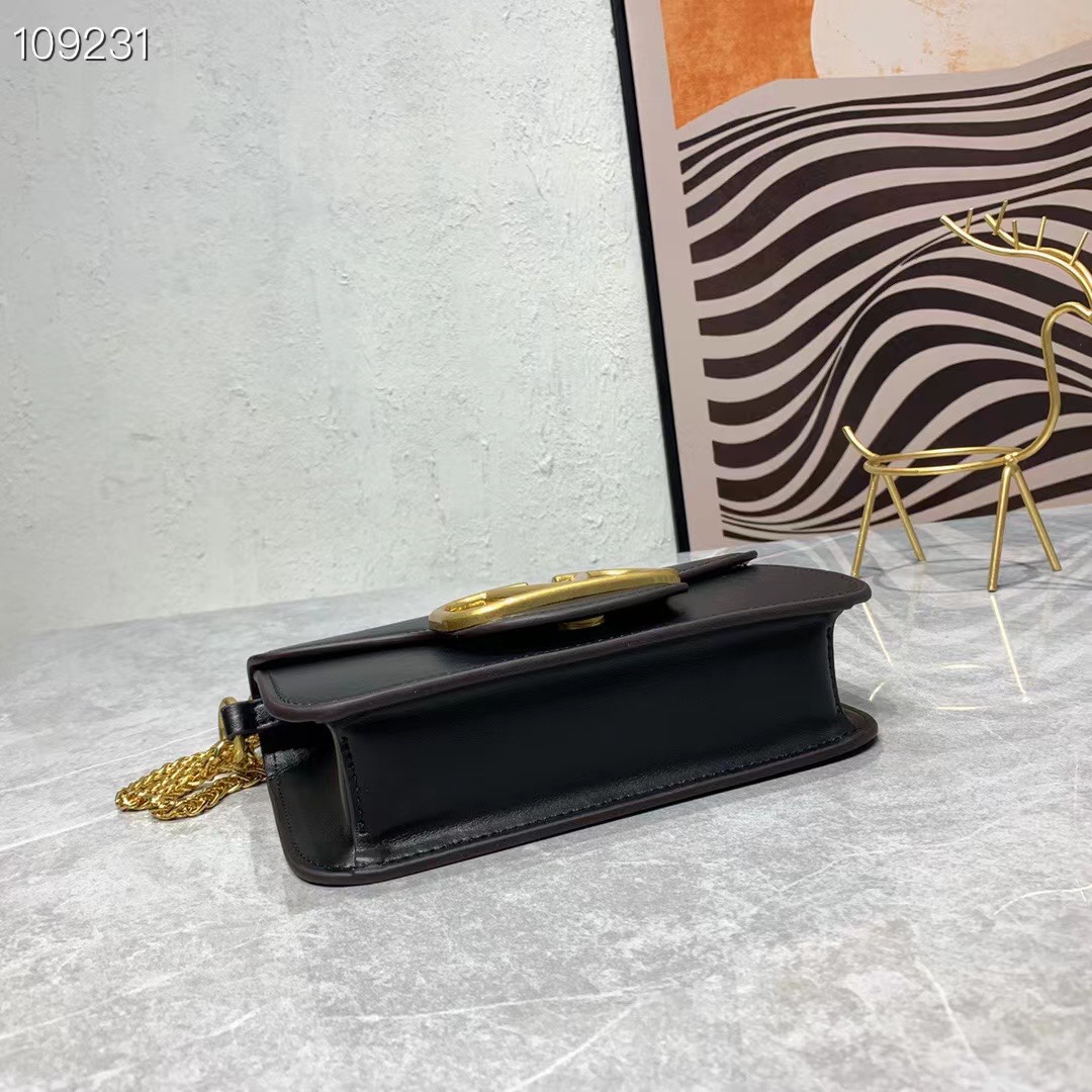 Valentino Locò Small Shoulder Bag In Calfskin Black 1W2B0K53Zxl0No