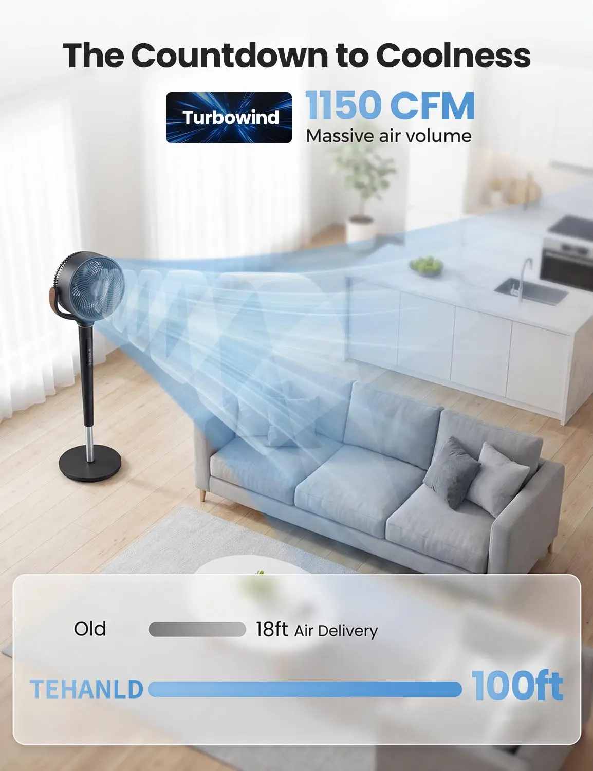 Flash Sale💥[Summervibes]Fan for Bedroom, 120° Oscillating Standing Fans