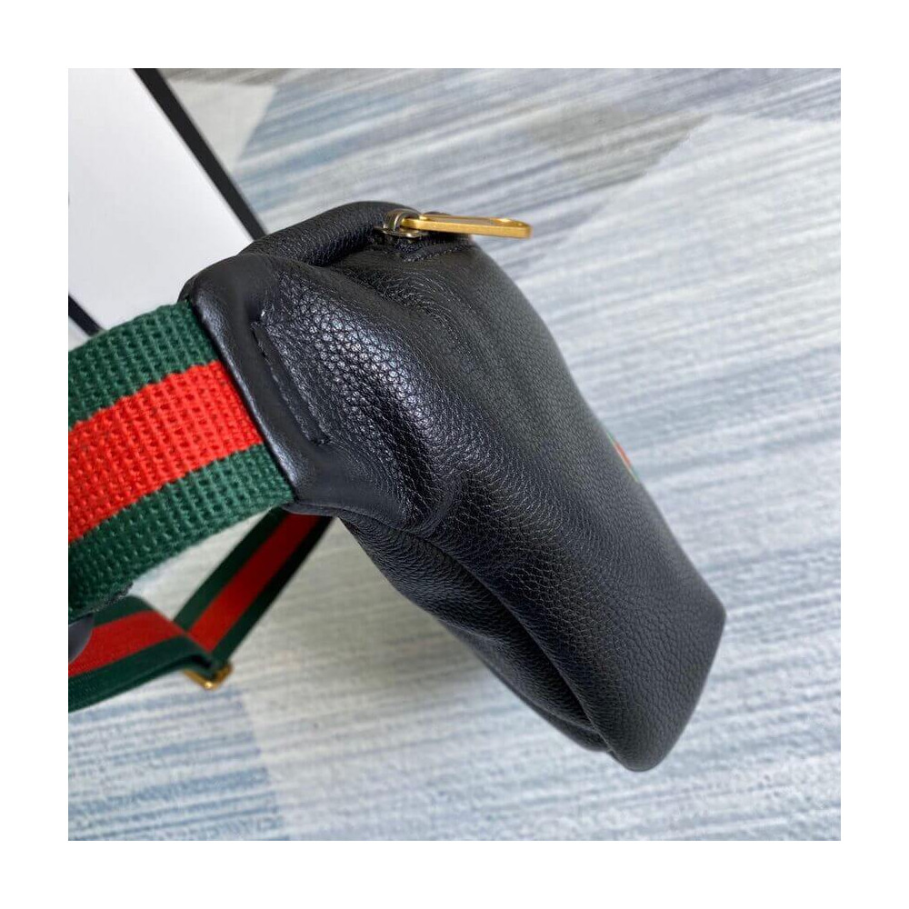 Gucci Print Leather Belt Bag Black