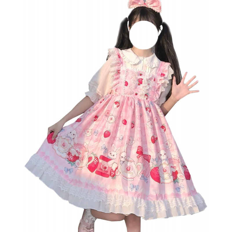 Japanese Style Sweet Cosplay Lolita Dress Teens Suspender