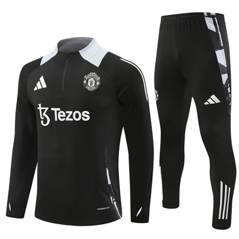 2024-25 Manchester United Black Long Sleeve Training Suit